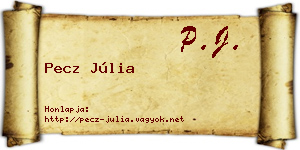Pecz Júlia névjegykártya