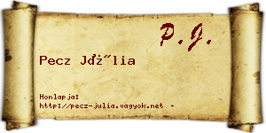 Pecz Júlia névjegykártya